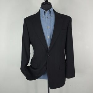 Vintage United Colors Of Benetton Blazer Mens 40 Black Wool Jacket Made In Italy